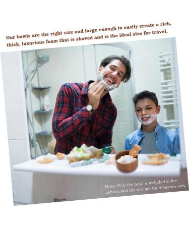 Frcolor 3-Pack Shaving Soap Bowl Set | Bamboo Storage | Light Brown Shaving Foam Shell & Brushes | Travel-Friendly 9.3x9.3x6cm - Buy Online on GoSupps.com