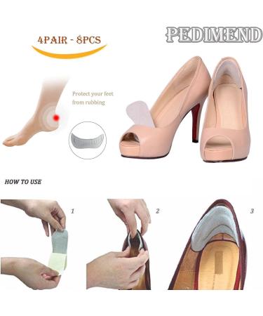 PEDIMEND Anti Slip Suede Leather Heel Grips - Prevent Blisters & Skin Irritation - Reduce Shoe Rubbing - 4 Pairs - Buy Online on GoSupps.com