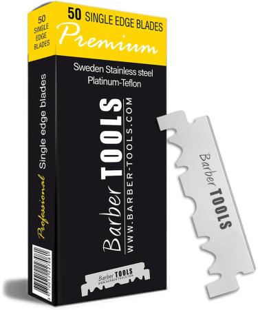 Premium Beard Shaving Set for Men | 50 Blades Guide Comb 80ml Shaving Gel & More | Professional Barber Tools - Black - Buy Online on GoSupps.com