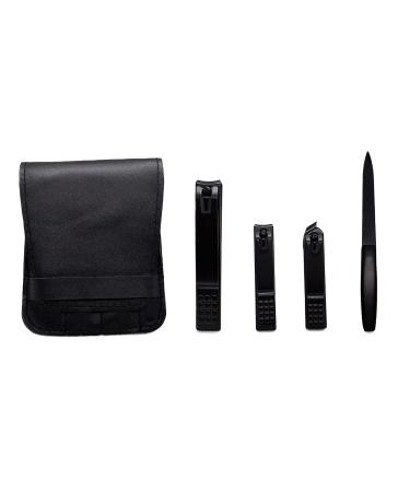 Manicure Kit Mini Personal Care Set Portable Nail Clippers 3 Pieces Built in Nail File Black Travel Ladies Men Nail Clippers Kit