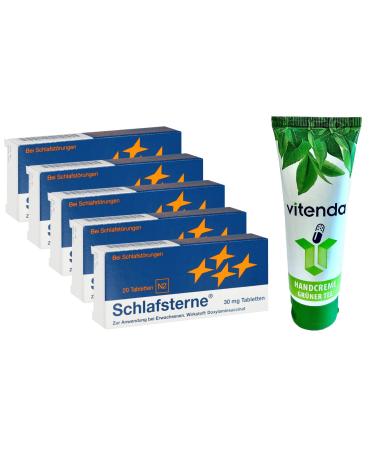 Schlafsterne 5x20 tablets including a hand cream from vitenda - For difficulty falling asleep and sleeping through the night 100