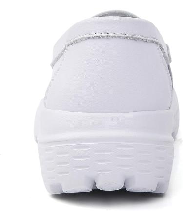 ZYEN Women's Nursing Shoes - Comfortable Slip-On Loafers for Work - White, Size 8 - Buy Online on GoSupps.com