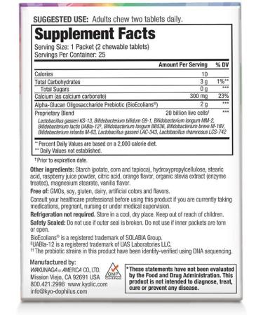 GoSupps.com - Kyolic Kyo-Dophilus Pro+Synbiotic  Berry Smoothie 20 Billion CFU 50 Chewable Tablets - Buy Online on GoSupps.com