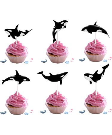 18pcs Killer Whales Cupcake Toppers for Boys Girls Baby Shower Fish Happy Birthday Cake Decor Under the Sea Ocean Themed Party Decorations Supplies - Buy Online on GoSupps.com