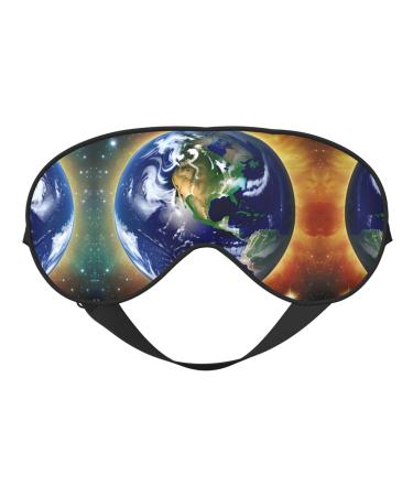Cosmic Earth Eye mask Soft Elastic and Adjustable Nighttime Comfort Sleeping mask Suitable for Both Men and Women Black