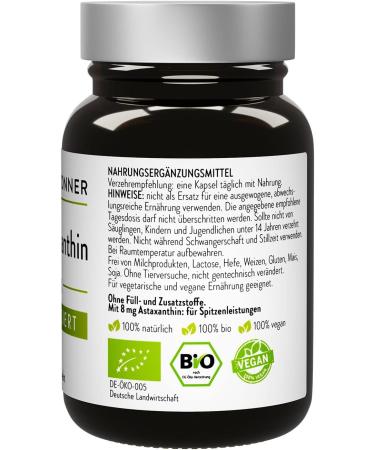 Dr. Heilbronn Bio Astaxanthin 8mg Capsules - High Dose Antioxidant Supplement | Vegan Gluten-Free Lactose-Free - Haematococcus Pluvialis Carotenoids in Glass Bottle - Buy Online on GoSupps.com