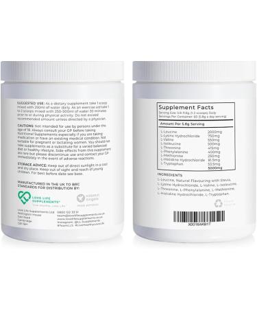 Apple & Kiwi EAA Amino Acids Powder | 2g Leucine, 9 Essential Aminos incl. BCAA's | 348g - 60 Servings | Love Life Supplements - Buy Online on GoSupps.com