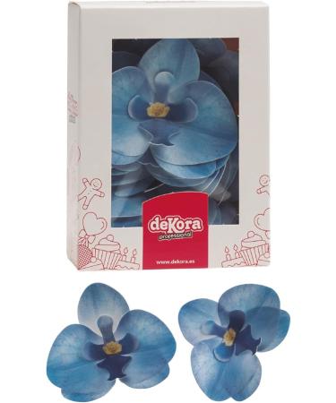 Dekora - Edible Orchid Flower For Cake Decoration 7.5-8.5 cm Blue Color - 10 Flowers 126151 - Buy Online on GoSupps.com