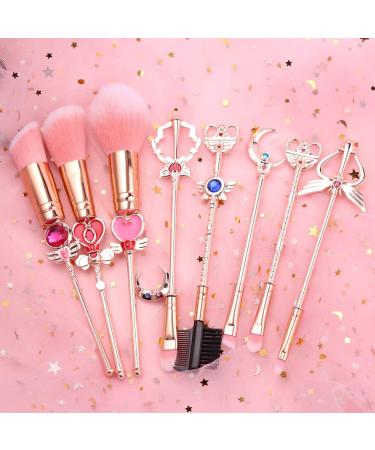 Sailormon 8pcs Makeup Brushes Set with Pink Drawstring Bag - Professional Cosmetic Tool Kit for Beauty Enthusiasts - Buy Online on GoSupps.com