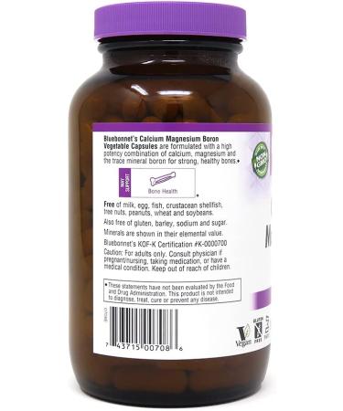 Buy Bluebonnet Calcium Magnesium Plus Boron - 180 Veg Capsules | Optimal Bone Health - Buy Online on GoSupps.com