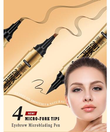 Jumbo Eyebrow Microblading Pen by Linble - Dual-ended Liquid Brow Marker for Hair-like Strokes in #02 Deep Brown - Shop Internationally - Buy Online on GoSupps.com