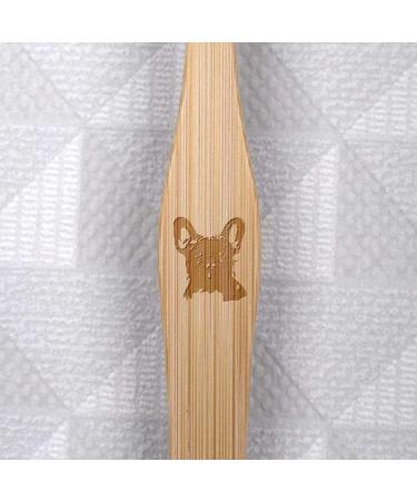 Azeeda French Bulldog Bamboo Toothbrush - Eco-Friendly Dental Care | International Shipping Available - Buy Online on GoSupps.com