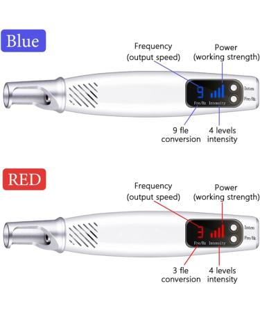 Stylo picoseconde for liminer les taches cutan es les grains de beaut les tatouages les taches de rousseur les taches brunes les cicatrices 9 niveaux de fr quence + 4 niveaux d'intensit (Blue) - Buy Online on GoSupps.com