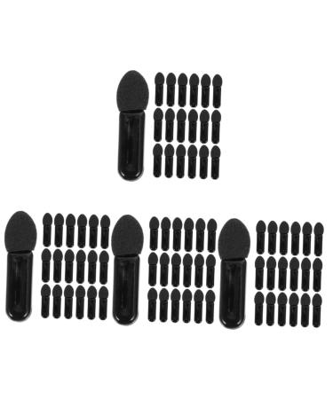 Baluue 400 Pcs Mini Eyeshadow Swab Mascara Wand Lip Balm Brush Concealer Brush Mini Lip Brush Plastic Black