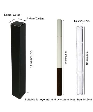 ANZKA 50 Pcs Eyeliner Packaging Boxes - Black Matte Twist Pen Wrapping Boxes - 5.7x0.63x0.63 Inch - Ideal for Cuticle Oil Pens - 14.5x1.6x1.6cm - Buy Online on GoSupps.com