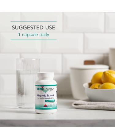 Nutricology Magnolia Extract - 120 Vegetarian Capsules | Stress & Sleep Support | Cortisol Balance - Buy Online on GoSupps.com