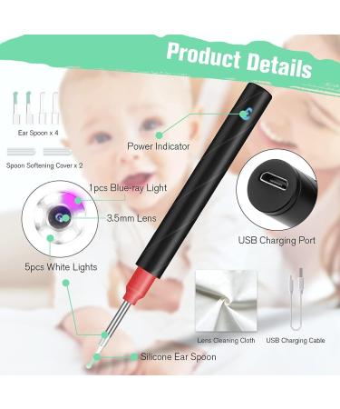 Wireless Otoscope Earwax Removal Kit 1080P FHD WiFi Camera | HealthneSS Ear Wax Removal Tool with 6 LED Lights | Waterproof & Portable Ear Cleaner for Adults, Kids & Pets - 2021 Black - Buy Online on GoSupps.com