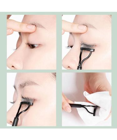 Eyelash Comb Eyelash Separator Eyelash Brush Curved Design Separate Cover Stainless Steel Material Black Straight Handle Lash Separator - Buy Online on GoSupps.com
