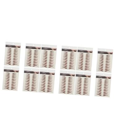 OHPHCALL 12 Sheets Brow Stickers False Eyebrows Cosmetics Temporary Eyebrows Makeup Stickers 21x14.8cmx3pcs Brownx3pcs