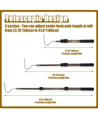 Wamlet 41.6" Snake Hook Reptile Catcher Stick Tongs Rattlesnakes Grabber Pick-up Handling Tool Kit for Catching Controlling or Moving Python Copperhead Snake Hook 41.6 - Buy Online on GoSupps.com