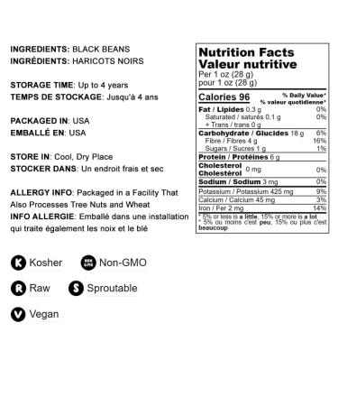 5 lbs Black Turtle Beans - Non-GMO, Sproutable, Vegan, Kosher - High Protein & Fiber - Ideal for Soups, Salads, Stews, Chili - Buy Online on GoSupps.com