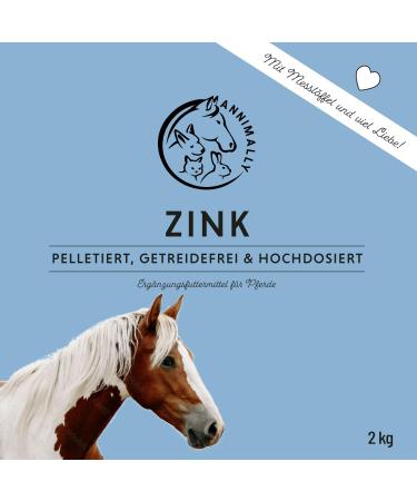 Annimally Zinc for Horses - High-Dose Zinc Pellets (2kg) with Black Cumin Zeolith Scot & Brewer's Yeast for Skin Hair & Hoof Care - International Shipping Available - Buy Online on GoSupps.com