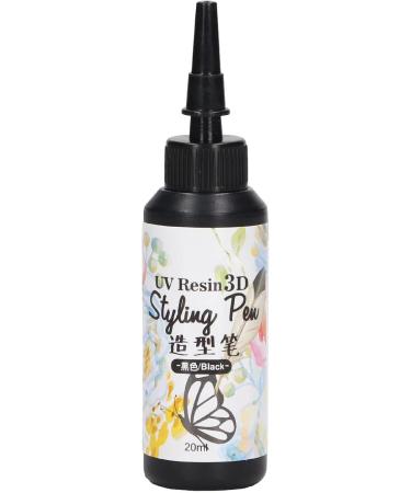  Shanrya 3D UV resin eyeliner 20ml capacity UV resin styling pen unique shape transparent at-home eyeliner pen (black) - Buy Online on GoSupps.com