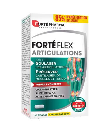 Forté Pharma - Forté Flex Joints - Joint Supplement - Collagen Type II, Turmeric, Silica, Vitamin C, Zinc - Bone Health, Tendons, Ligaments - 30 Capsules, 1/Day
