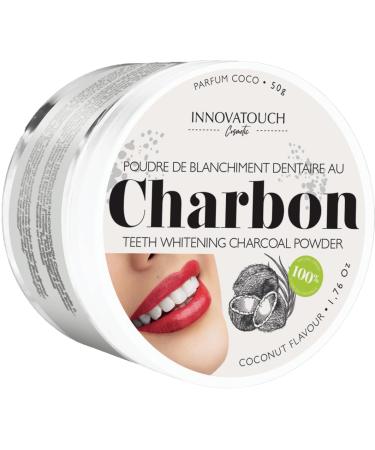 Natural Teeth Whitening Powder with Activated Charcoal Coconut Scent - Innovatouch Cosmetic - Removes Stains Fresh Breath