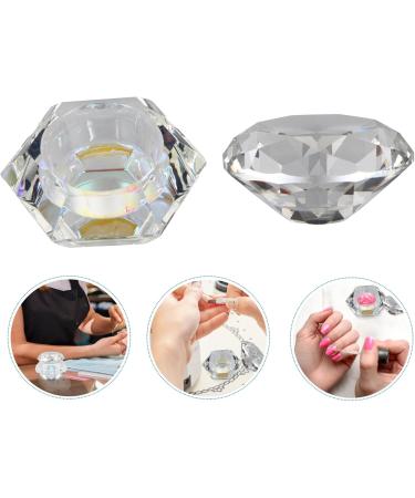 minkissy Nail Art Crystal Cup Glass Jars Cosmetics Manicure Glass Container Cream Glass Jar Nail Polish Glass Jar Lipstick Glass Jar Nail Art Glass Container Diamond Hand Model 6.5x8cm As Shown - Buy Online on GoSupps.com