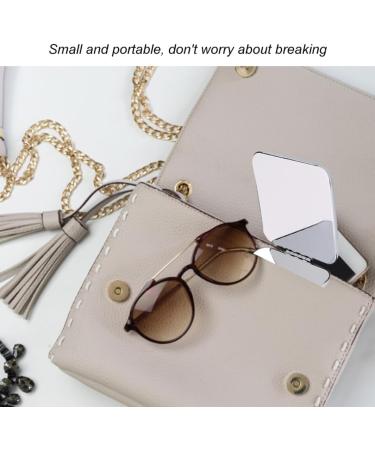 Folding Makeup Mirror Portable Stainless Steel Cosmetic Mirror Double Sided Pocket Mirror Square. - Buy Online on GoSupps.com