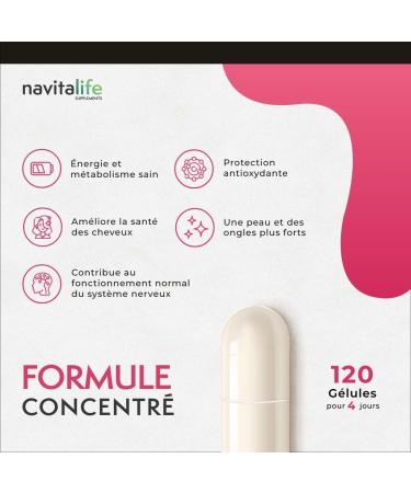 Biotine Cheveux 12.000 mcg | Favorise la Croissance et Renforce vos Cheveux Am liore les Ongles et la Qualit de la Peau | Avec S l nium Zinc Vitamines E et D | Cure de 4 Mois 120 Capsules Biotine 12.000 mcg - Buy Online on GoSupps.com