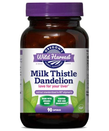 Oregon's Wild Harvest Milk Thistle Dandelion 90 Gelatin Capsules