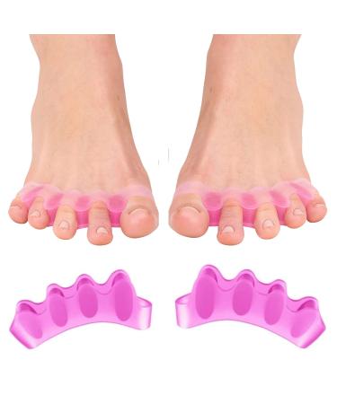 Toe Separators Spacers and Correctors for Men and Women - Bunion Pads Yoga Toes Hammer Toe Corrector (PINK)