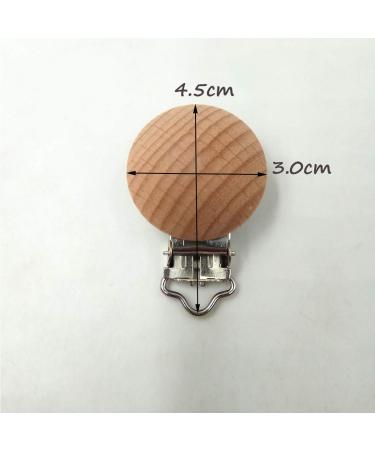 5pcs Natural Beech Wood Pacifier Clips for DIY Wooden Pacifier Chain - 3cm/5pcs - Buy Online on GoSupps.com