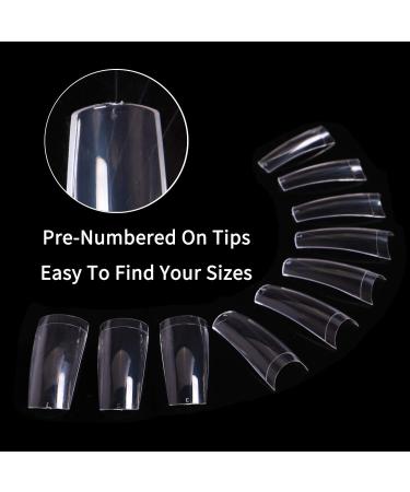 500 Pieces Acrylic Nail Tips - Transparent French Fake Nails - Perfect for Nail Art & Studios | Shop Now! - Buy Online on GoSupps.com