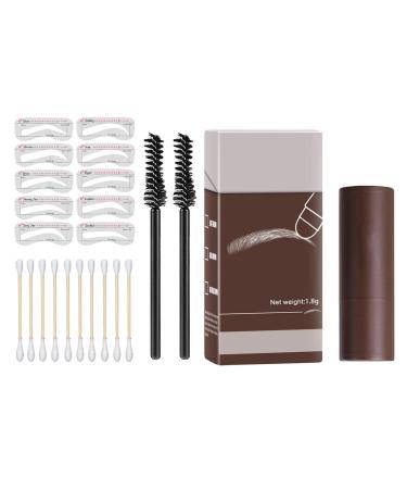 Eyebrow Stamp Stencil Kit Waterproof Brow Stencil Brown Brow Stamp Shaping Kit Long-Lasting Eyebrow Powder and Multiple Eyebrow Cards Sillervan