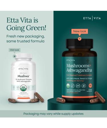 USDA Organic Lions Mane Supplement Capsules with Ashwagandha Chaga Reishi Cordyceps Turkey Tail (18 600mg/serv) 10x Adaptogenic Mushroom Complex as Focus Supplement - Energy Immunity & Nootropic - Buy Online on GoSupps.com