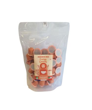 CAPSUL & BIO CAPSUL&BIO - Orange Cinnamon Rooibos Nespresso Compatible Capsules Red Tea without Caffeine Certified Organic by Ecocert 70 Biodegradable Vegan Aluminium Free Pods Made in France