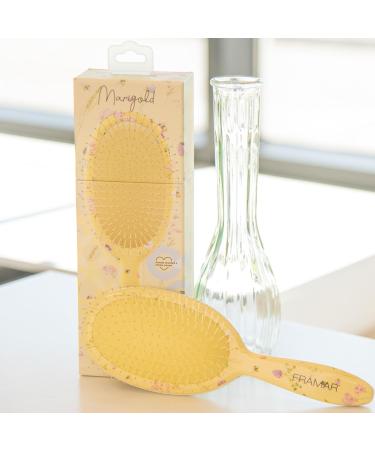 Framar No More Tangles Hairbrush - Detangle Hair Brush for Women, Men & Children - Wet Detangler for Curly Hair - Floral Yellow - Buy Online on GoSupps.com