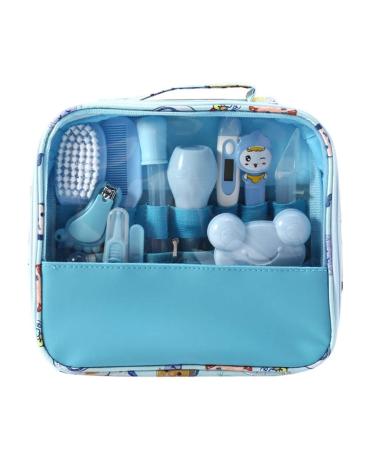 ZELINYE Baby Grooming Kit Set - 13PCS Manicure, Nail Clippers, Hairbrush Tools for Newborns & Infants (Blue) - Buy Online on GoSupps.com