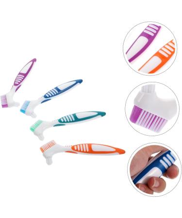 Vintorky 4-Piece Prosthesis Toothbrush Set | Portable & Comfortable Prosthetic Cleaning Brush - Double Head Design for Home Use - Buy Online on GoSupps.com