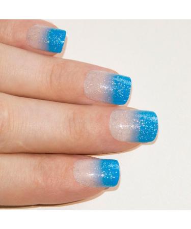 Bling Art False Nails French Manicure Blue Be My Baby 24 Full Cover Medium Tips - Buy Online on GoSupps.com