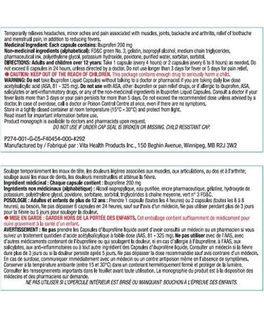 Stanley Pharmaceuticals Ibuprofen Relieves Headaches Fever Muscle and Joint Pain 200mg 72 Liquid Capsules Medication - Buy Online on GoSupps.com