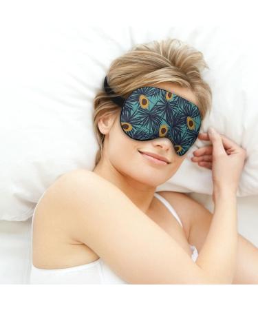 Avocado and Leaves Sleep Mask Eye Cover for Sleeping Blindfold with Adjustable Strap Blocks Light Night Travel Nap for Men Women - Buy Online on GoSupps.com