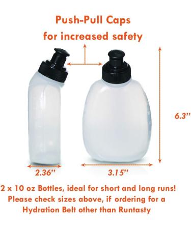2x 10 oz BPA Free Water Bottles for the Runtasty Running Hydration Belt w/Touch Screen Cover! Full compatibility with most Running Fuel Belts and Fanny Packs on the Market! - Buy Online on GoSupps.com