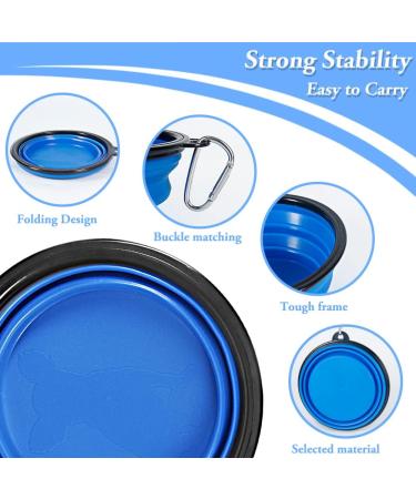 Vivifying 1000ml Foldable Dog Bowl - 2PCS Silicone Large Dog & Cat Feeding Bowls for Travel (Black & Blue) - Buy Online on GoSupps.com