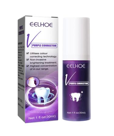 FOCUSUN V34 Teeth Whitening Agent Toothpaste Purple Stain Remover Color Correction Purple Teeth Whitening Strong Cleaning Power Natural Stain Remover 1 Piece