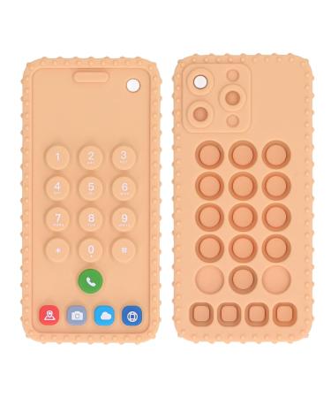 Funny Phone Bite Ring Cubes - Soft Silicone Sensory Toy for Baby Motor Skills & Color Detection - Bright Yellow - Buy Online on GoSupps.com