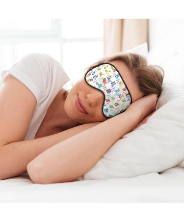 Colourful Animal Alphabet Unisex Sleeping Eye Mask | Soft & Comfortable Light-Blocking Sleep Mask - Buy Online on GoSupps.com